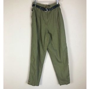 Together Green Cotton/Linen Blend High-Waisted Pants 12